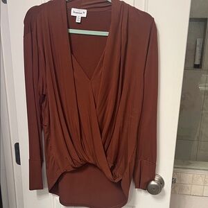 Veronica M Women's Rust Drape Blouse